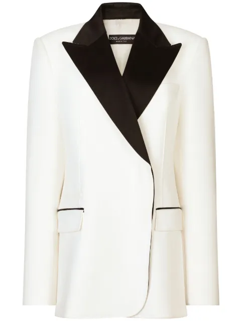 Dolce & Gabbana peak-lapel single-breasted blazer White F29XKTFURF3