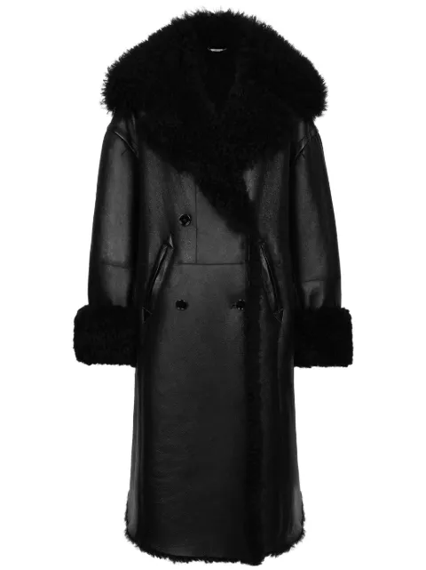 Dolce & Gabbana wide-lapels shearling-lining coat Black F0W1ILFUP8Q