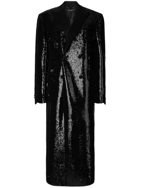 Dolce & Gabbana peak-lapel double-breasted coat Black F0W1ATFLGAF
