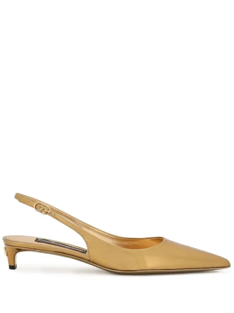 Dolce & Gabbana Lollo 30mm leather pumps Gold CG0701AY828