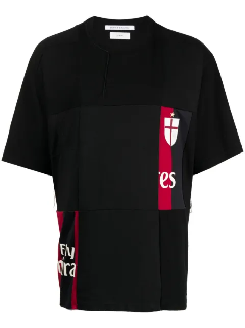 Children Of The Discordance patchwork cotton T-shirt Black COTDSMBLCS225H