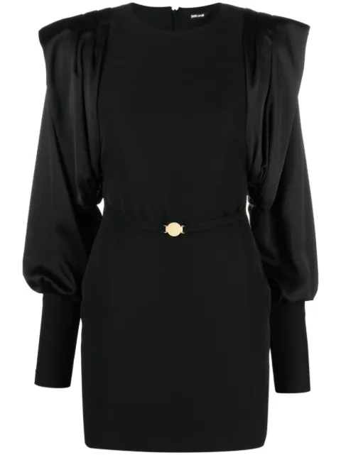 Just Cavalli draped-sleeve belted minidress Black 75PAO923N0028