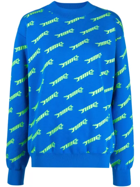 AMBUSH logo-intarsia jumper Blue BWHE025S23KNI0014754