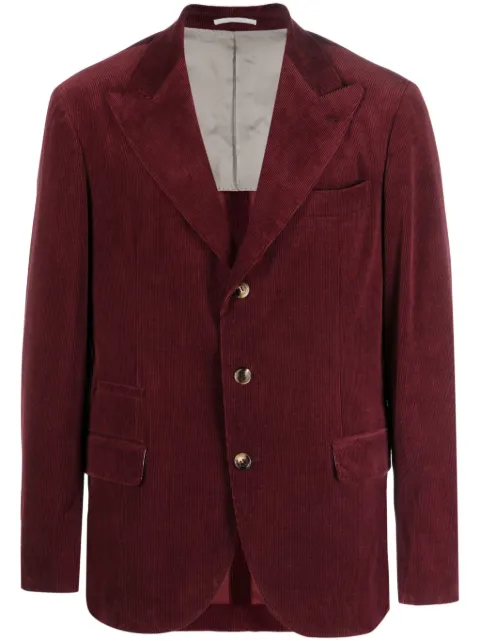 Brunello Cucinelli single-breasted corduroy blazer Red MQ4357BFDC2884