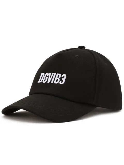 Dolce & Gabbana logo-embroidered cotton cap Black GH873ZGH197