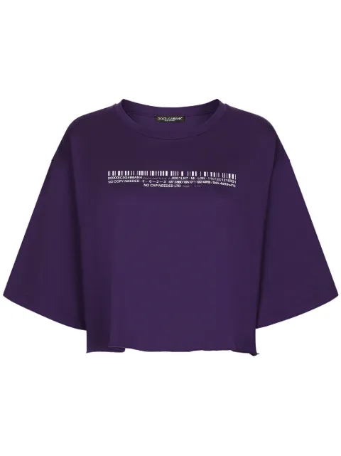 Dolce & Gabbana DGVIB3 text-print cotton T-shirt Purple F8U84TG7L2Q
