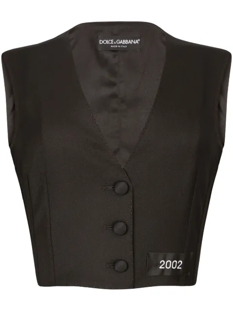 Dolce & Gabbana number-patch tailored cropped vest Black F790BTFU21E
