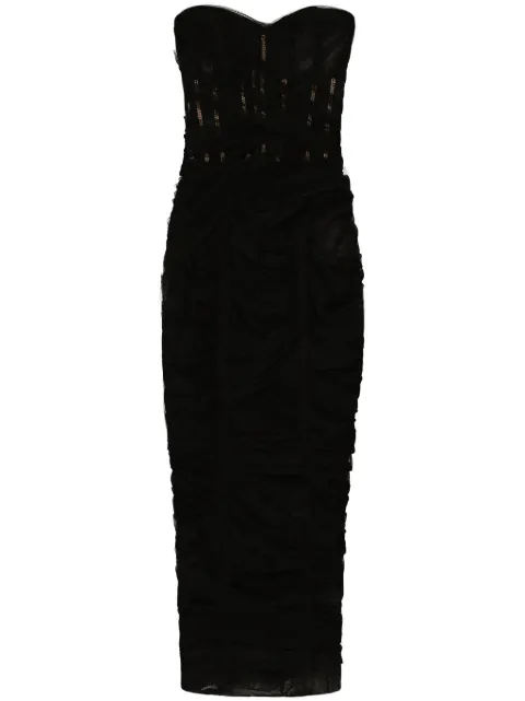 Dolce & Gabbana draped tulle corset dress Black F6DJYTHLUAC