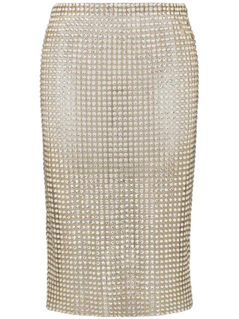 Dolce & Gabbana rhinestone mesh midi skirt Gold F4CRSZGDB2D