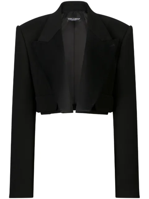 Dolce & Gabbana velvet-effect cropped blazer Black F26X5TFU227
