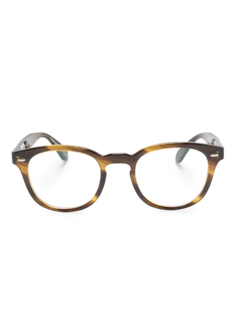 Oliver Peoples tonal-design round-frame glasses Brown OV50361677