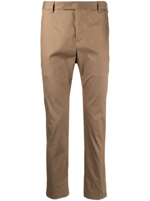 PT Torino logo-plaque tailored trousers Brown COASX0Z00FWDNU68