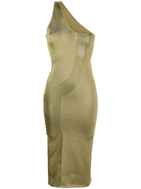 GAUGE81 one-shoulder knitted dress Green 32315