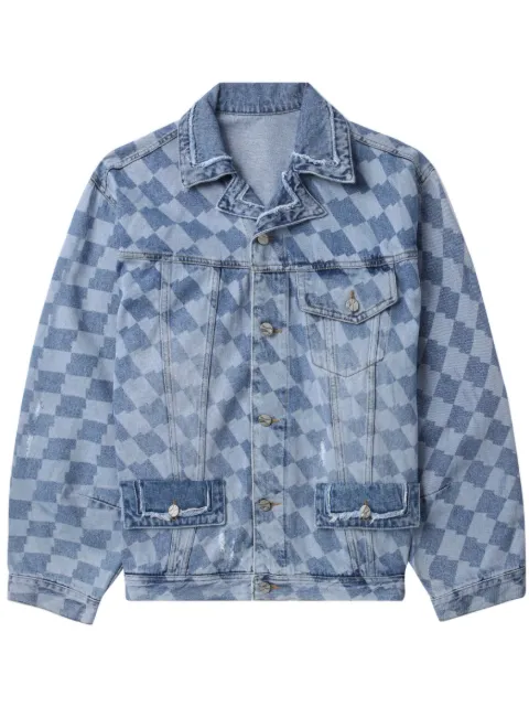 Ader Error check-pattern denim jacket Blue BMADSSJK1601BL