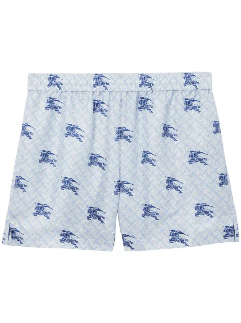 Burberry EKD TB-monogram silk shorts Blue 8072076