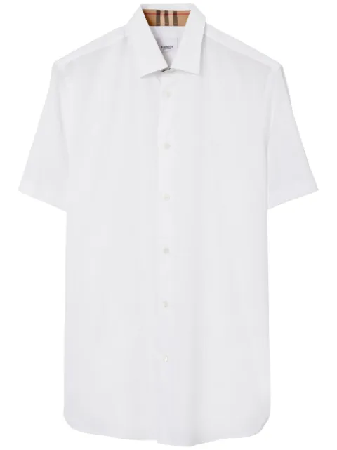 Burberry logo-embroidered cotton shirt White 8071466