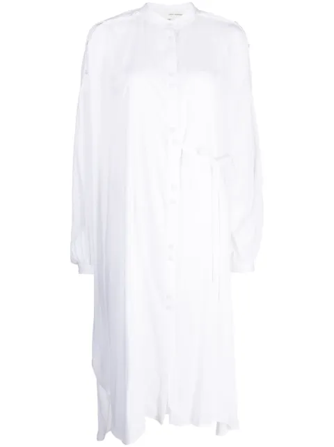 Isabel Benenato long-sleeve button-up dress White DW12S23