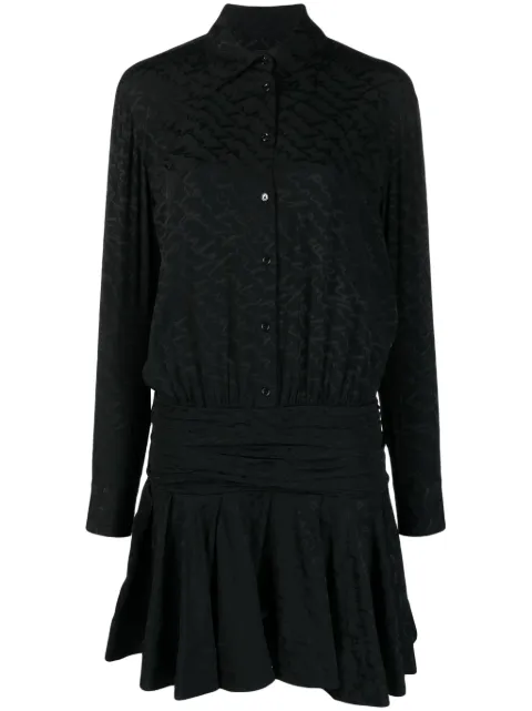 PINKO Arzach logo-jacquard shirtdress Black 102306A193Z99