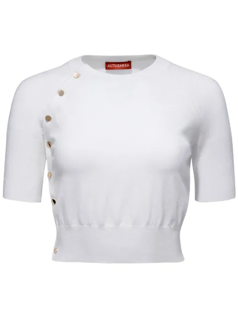 Altuzarra short-sleeve knitted crop top White CORE8878KYS010000101NATURALWHITE