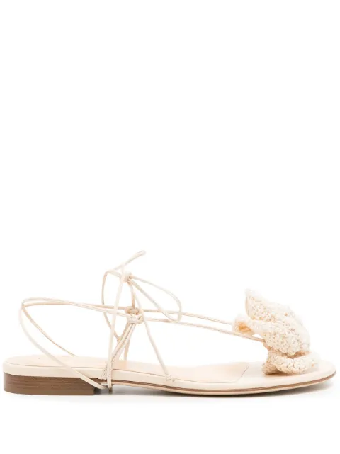 Magda Butrym Flower crochet-knit sandals Neutrals 517523