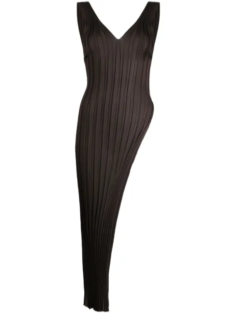 Isabel Benenato sleeveless ribbed-knit dress Brown DK01S23