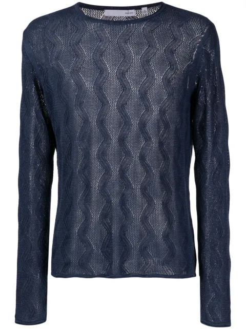 Private Stock The Cambon wave-pattern jumper Blue PS02ADSK22