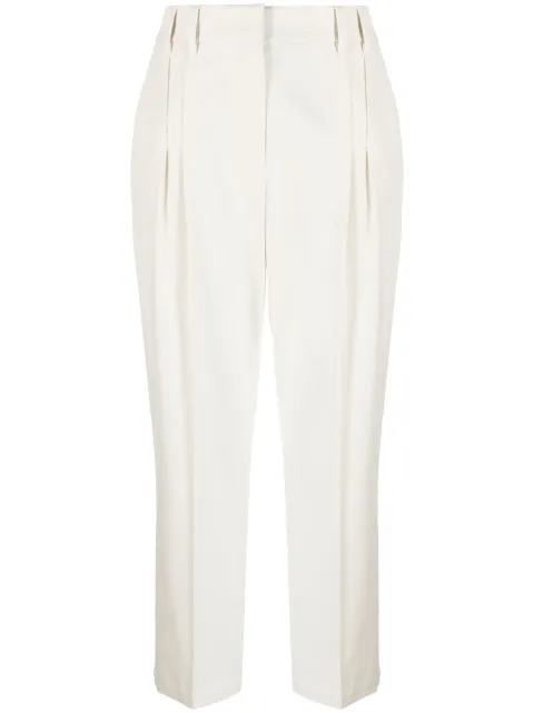 Brunello Cucinelli cropped cotton trousers Neutrals MP126P8423C8555
