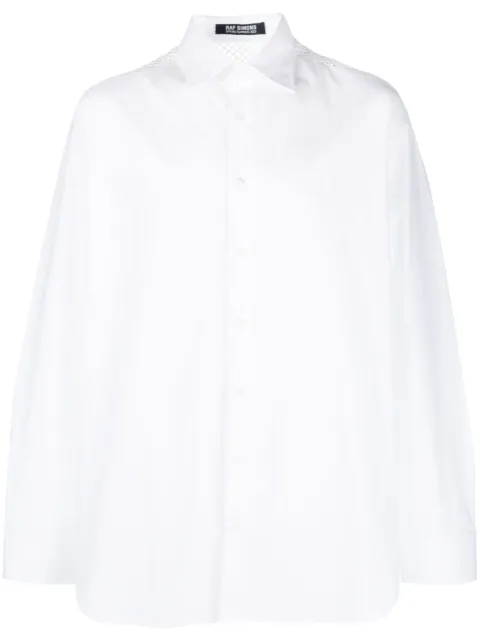 Raf Simons mesh-detail cotton shirt White 231M25610000