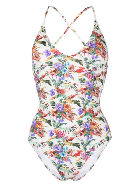 Anjuna Mara floral-print scoop-neck swimsuit Neutrals MARA