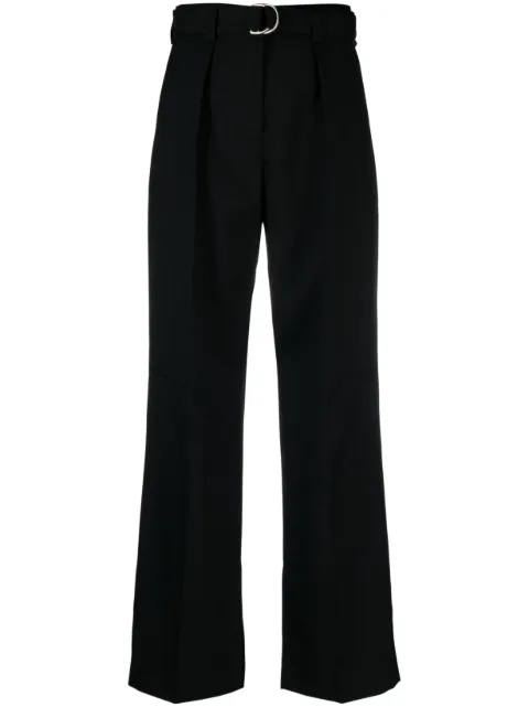 Jil Sander belted-waist wide-leg trousers Black J03KA0110J41136