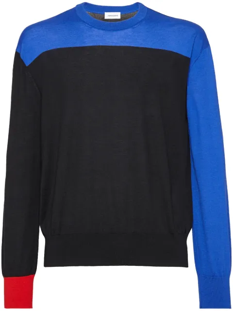 Ferragamo colour-block cashmere jumper Blue 764609