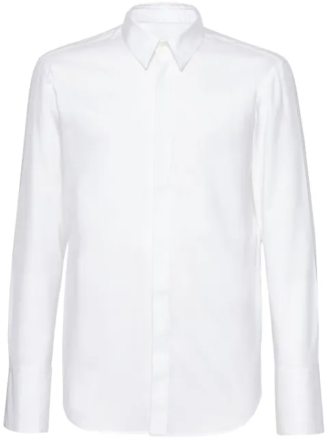 Ferragamo concealed-fastening oxford poplin shirt White 763492