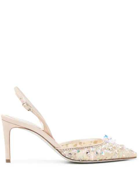 René Caovilla Chandelier 70mm leather pumps Gold C11703080PI01