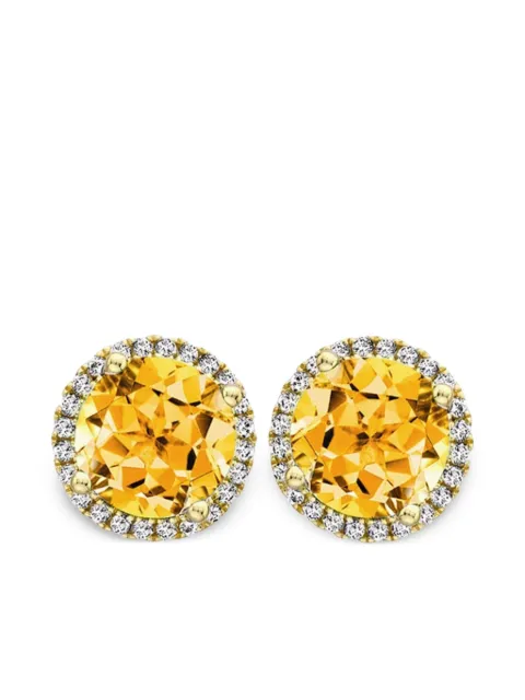 Kiki McDonough 18kt yellow gold Grace diamond and citrine stud earrings ERDGM0835
