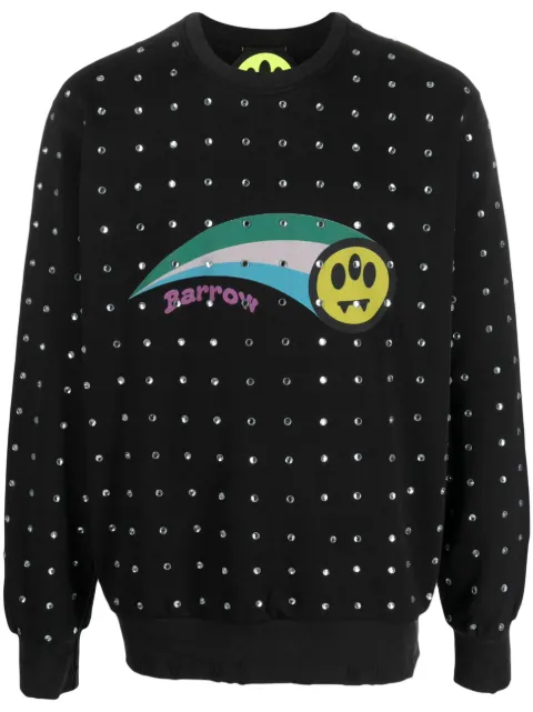BARROW crystal-embellished graphic-print sweatshirt Black 033939