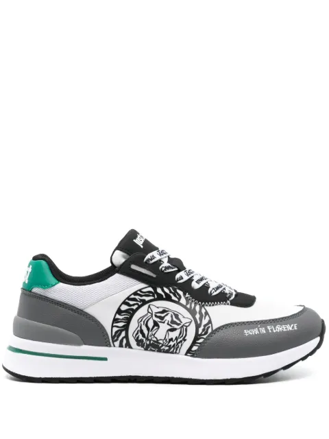 Just Cavalli Tiger Head-print leather sneakers White 75QA3SD5ZSA02