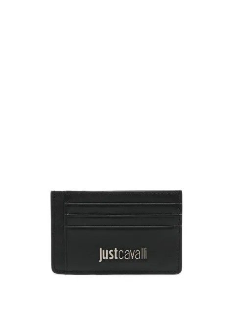 Just Cavalli logo-lettering leather cardholder Black 75QA5PX5ZP361