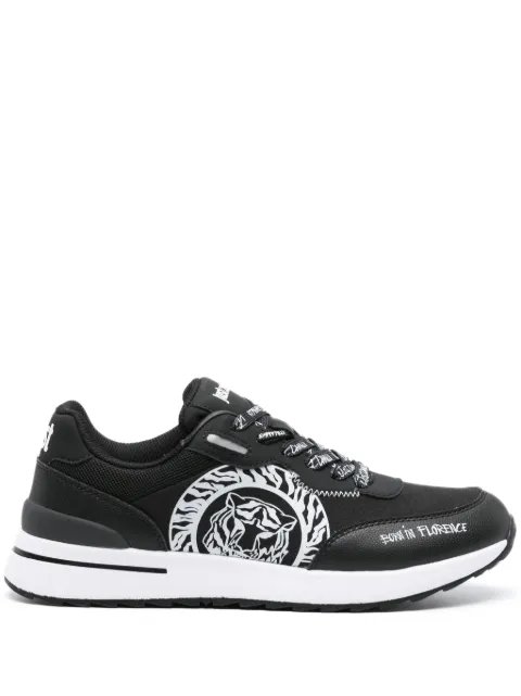Just Cavalli Tiger Head-print leather sneakers Black 75QA3SD5ZSA02