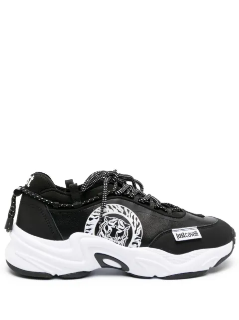 Just Cavalli logo-print leather sneakers Black 75QA3SI1ZP386