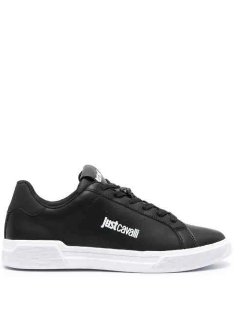 Just Cavalli logo-print leather sneakers Black 75QA3SB3ZP287