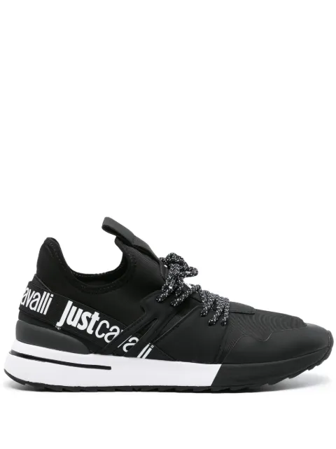 Just Cavalli logo-print panelled sneakers Black 75QA3SD3ZSA00