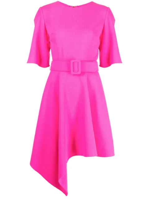 Oscar de la Renta asymmetric-hem belted dress Pink 23PN277STW