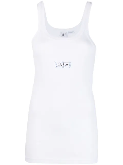 Random Identities logo-print ribbed-knit tank top White JS8522FBJC004