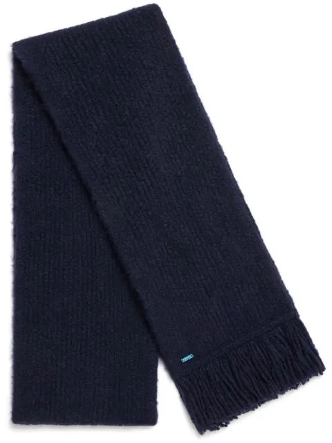 Alanui A Finest ribbed fringed scarf Blue LMMA005F23KNI0014600