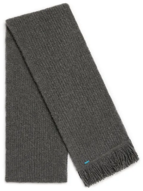 Alanui A Finest ribbed fringed scarf Grey LMMA005F23KNI0010600