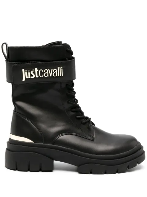 Just Cavalli logo-plaque leather boots Black 75RA3S80ZS984