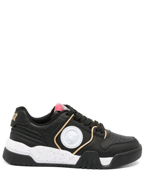 Just Cavalli Tiger Head-motif leather sneakers Black 75RA3SA1ZP376