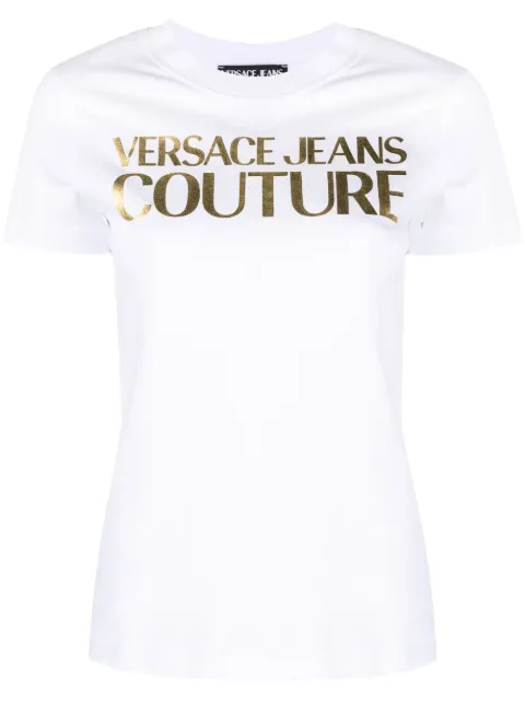 Versace Jeans Couture logo-print cotton T-shirt White 77HAHT01CJ00T