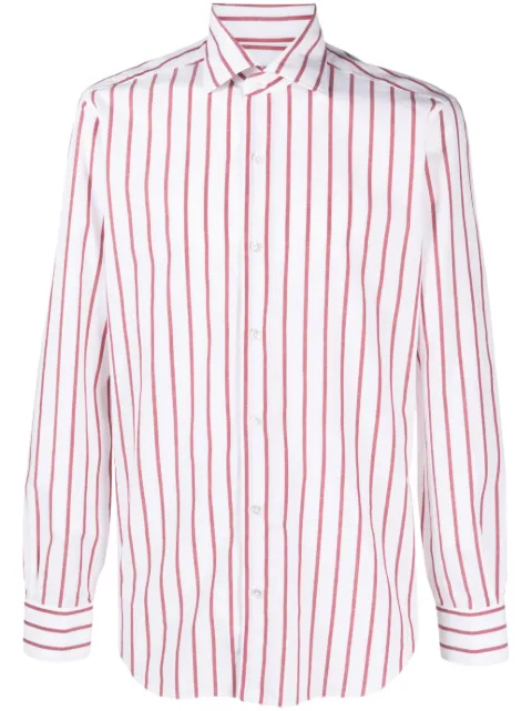 Barba stripe-print cotton shirt Red K1U63P0134079R