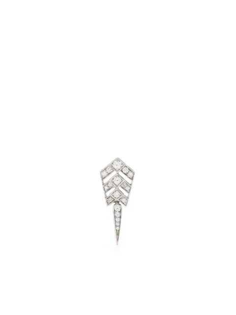 STATEMENT PARIS Stairway Arrow diamond drop earring Silver FSJ384